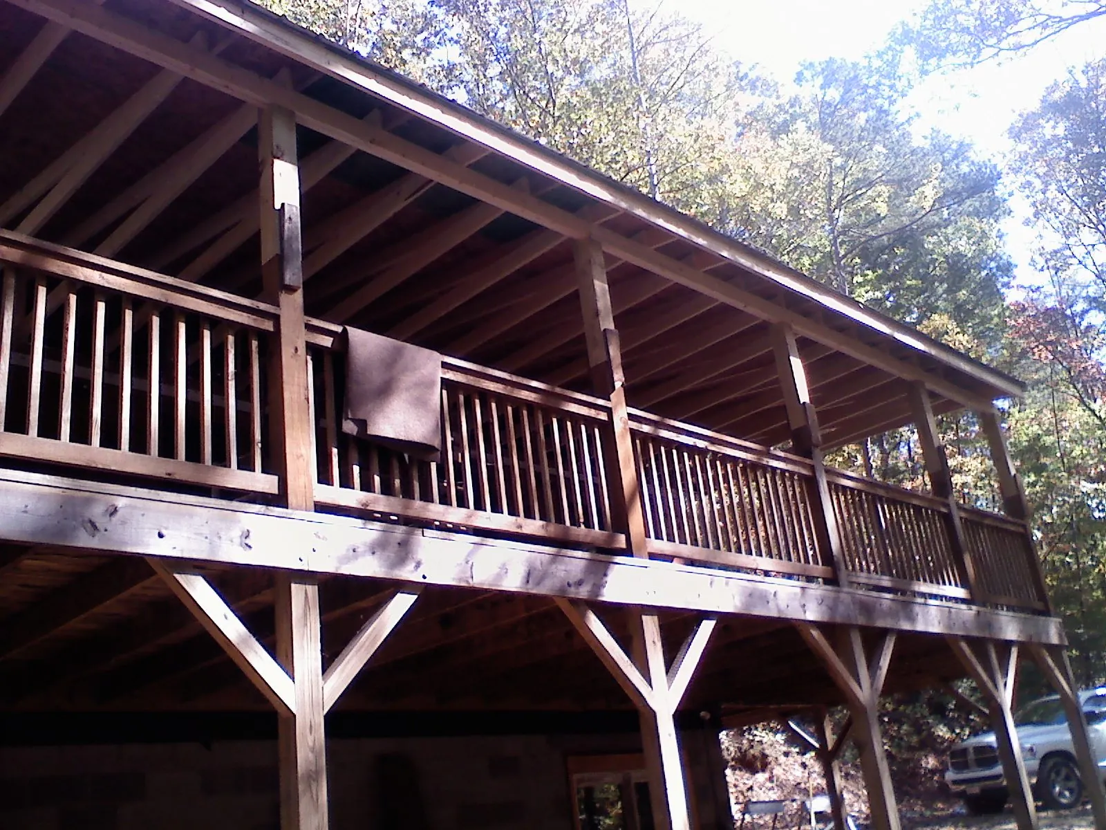Timber framing under a new elevated porch and deck — Roof Leak Repair in Orange City by Roofing Brothers